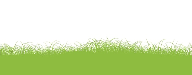 Vecteur gratuit illustration de fond de vecteur de champ herbeux vert sans soudure avec espace de texte. répétable horizontalement.