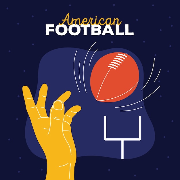 Vecteur gratuit illustration de football américain avec ballon