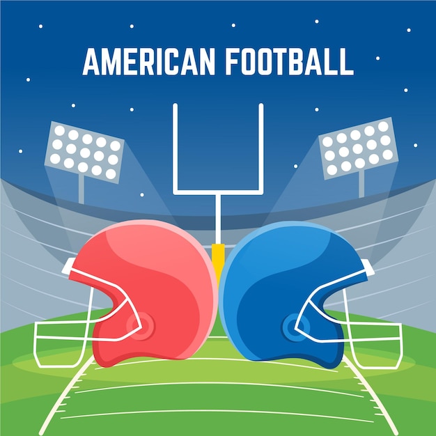 Illustration de football américain design plat