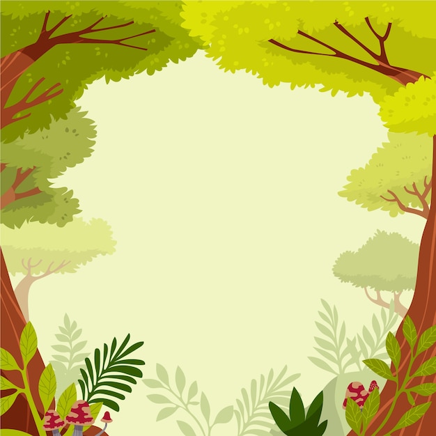 Vecteur gratuit illustration de forêt enchantée design plat dessiné à la main