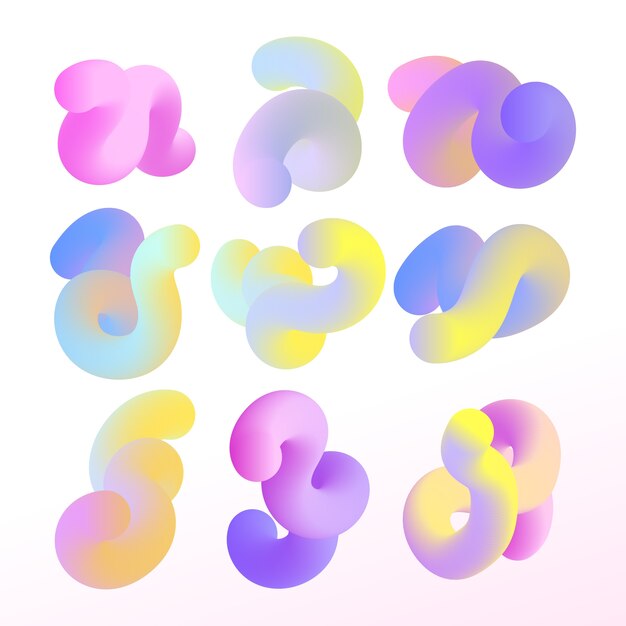 Illustration de forme abstraite en gradient 3D