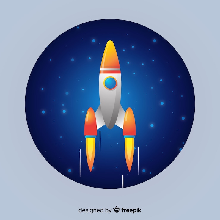 Vecteur gratuit illustration de fusée plat dégradé