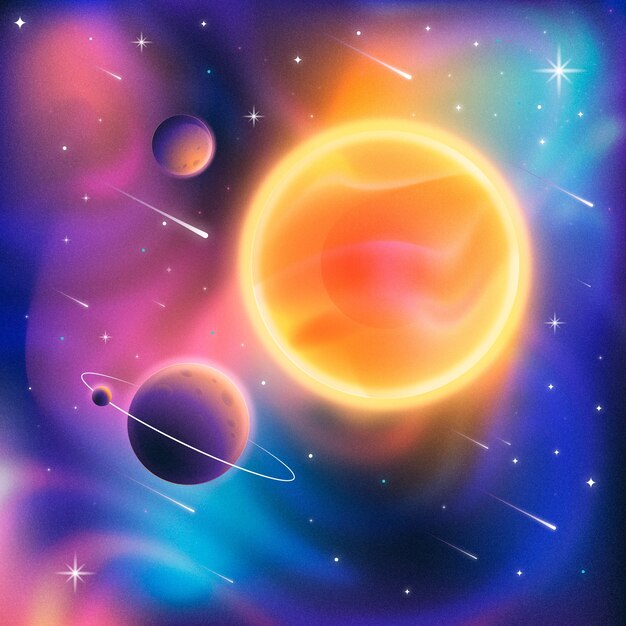 Illustration de galaxie surréaliste dégradée
