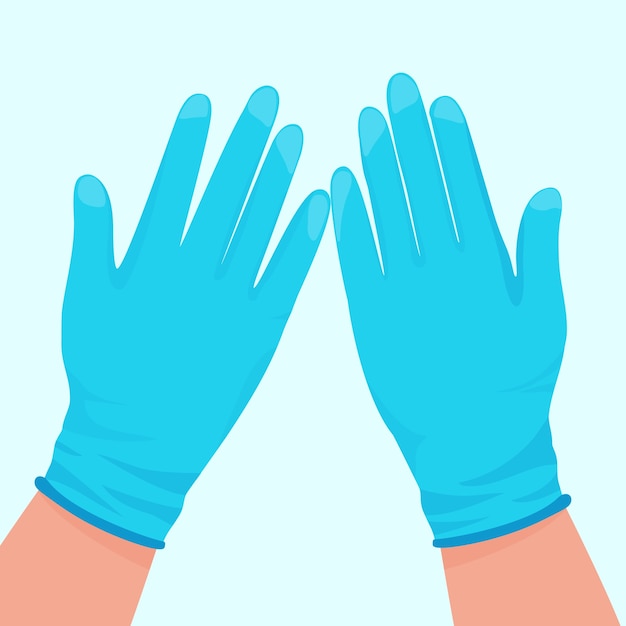 Vecteur gratuit illustration de gants de protection bleus