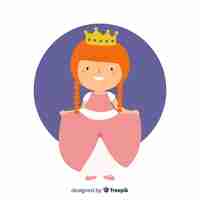 Vecteur gratuit illustration de gingembre plat princesse