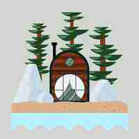 Vecteur gratuit illustration de glamping design plat