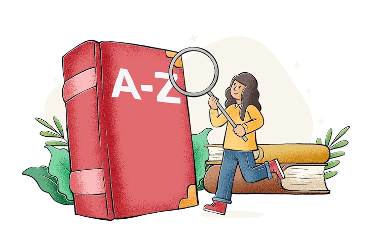 Vecteur gratuit illustration de glossaire de tirage à la main