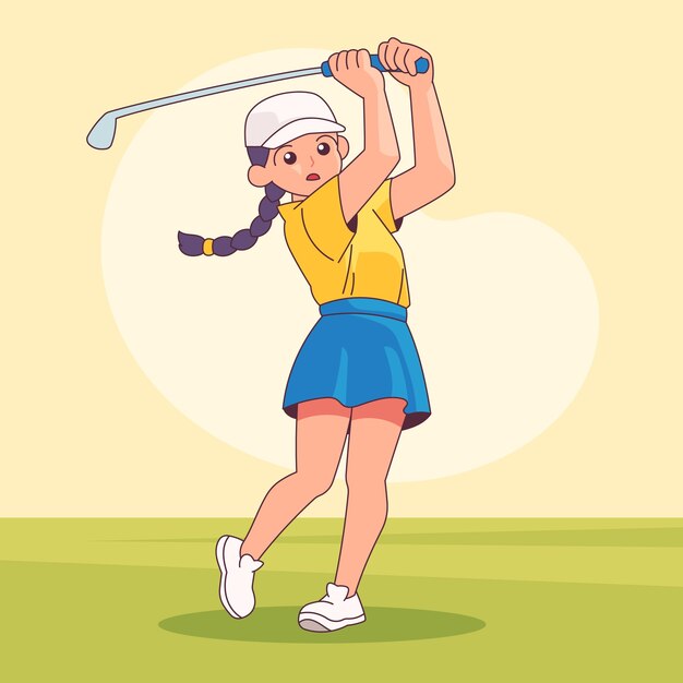 Illustration de golf dessiné à la main