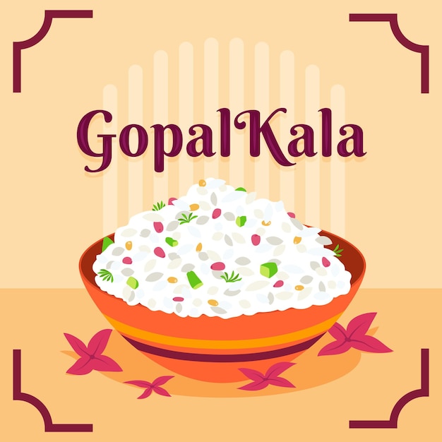 Vecteur gratuit illustration de gopalkala plat