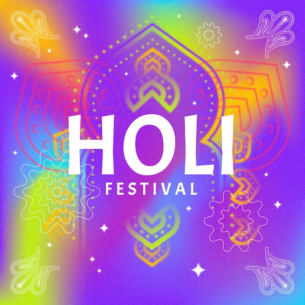 Vecteur gratuit illustration en gradient pour la célébration du festival du holi.