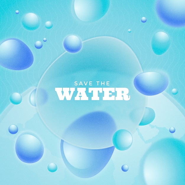 Vecteur gratuit illustration en gradient pour la sensibilisation à la journée mondiale de l'eau.