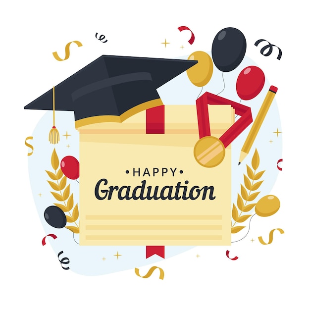 Vecteur gratuit illustration de graduation plat organique