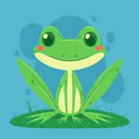 Vecteur gratuit illustration de grenouille design plat mignon