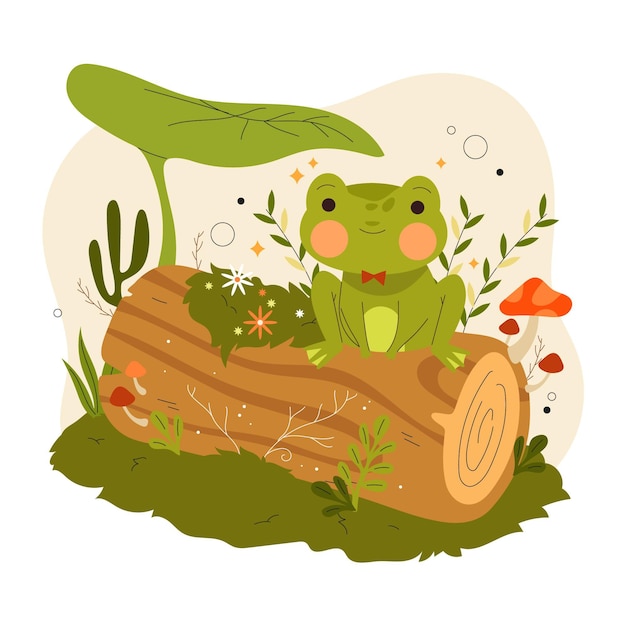 Illustration De Grenouille Plate Organique