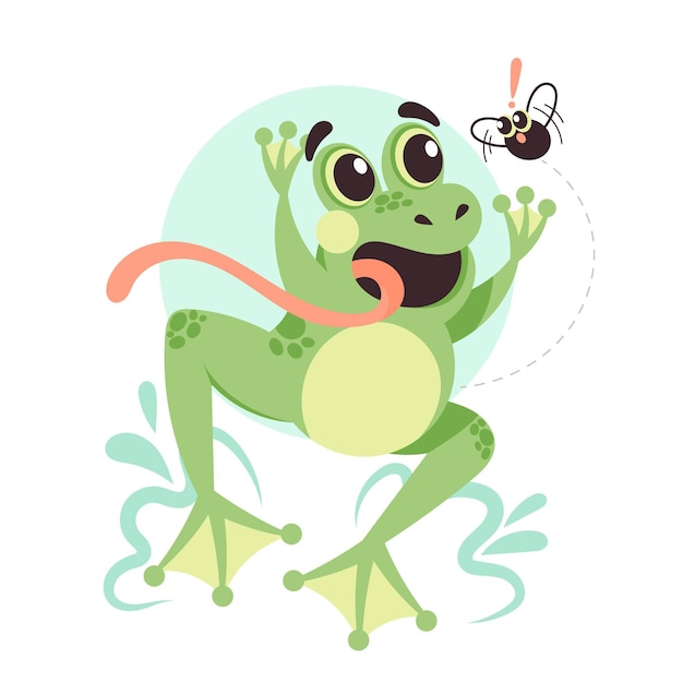 Vecteur gratuit illustration de grenouille smiley dessin animé