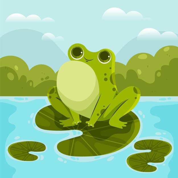 Illustration de grenouille smiley dessin animé