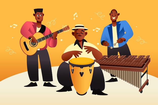 Vecteur gratuit illustration de groupe de musique latine