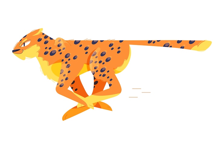 Vecteur gratuit illustration de guépard dessin animé dessiné à la main