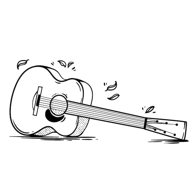 Vecteur gratuit illustration de guitare dessinée à la main