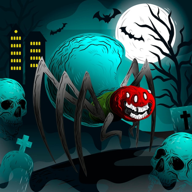 Illustration d'halloween dessinée à la main
