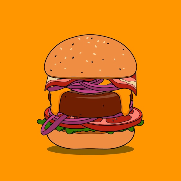 Illustration de hamburger dessinée à la main