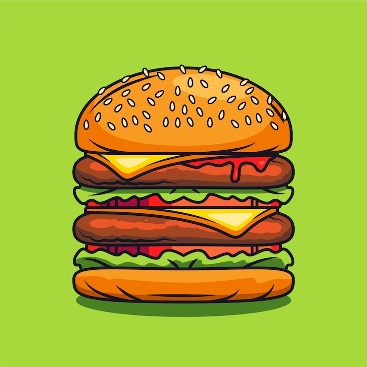 Vecteur gratuit illustration de hamburger dessinée à la main