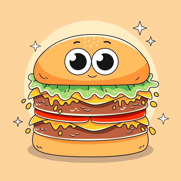 Vecteur gratuit illustration de hamburger dessinée à la main