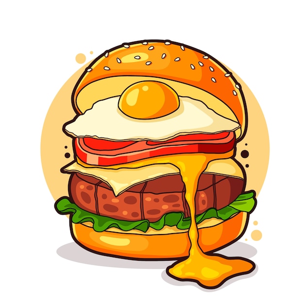 Vecteur gratuit illustration de hamburger dessinée à la main