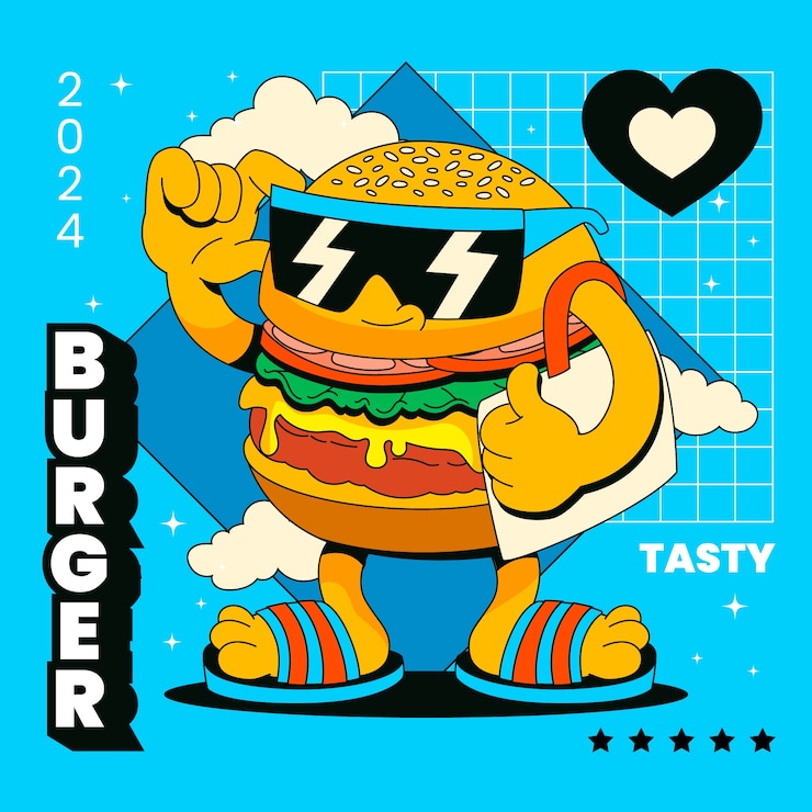Vecteur gratuit illustration de hamburger dessinée à la main