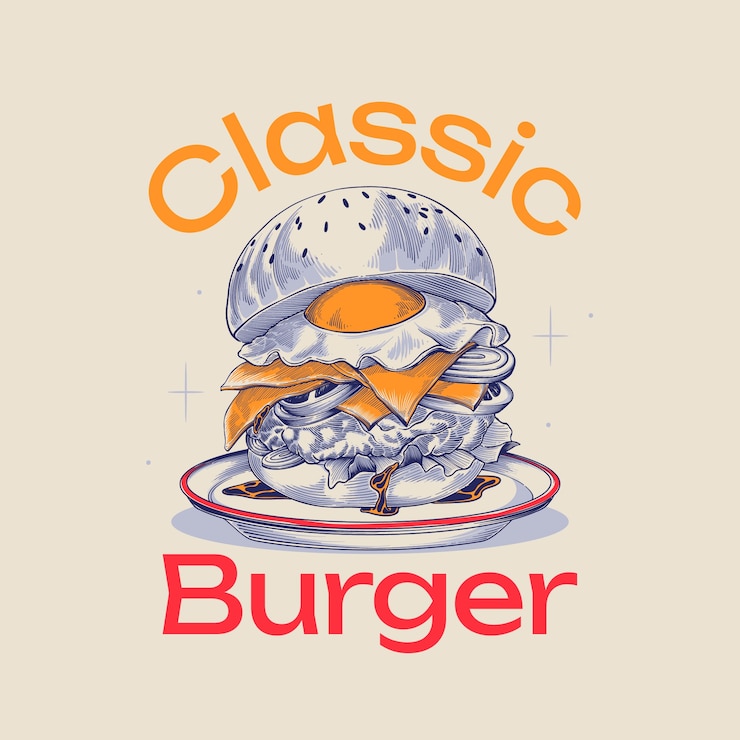 Vecteur gratuit illustration de hamburger dessinée à la main