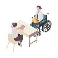Vecteur gratuit illustration de l'homme handicapé