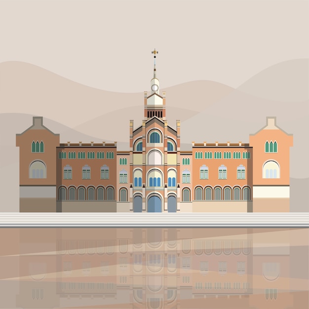 Vecteur gratuit illustration de l'hôpital de sant pau