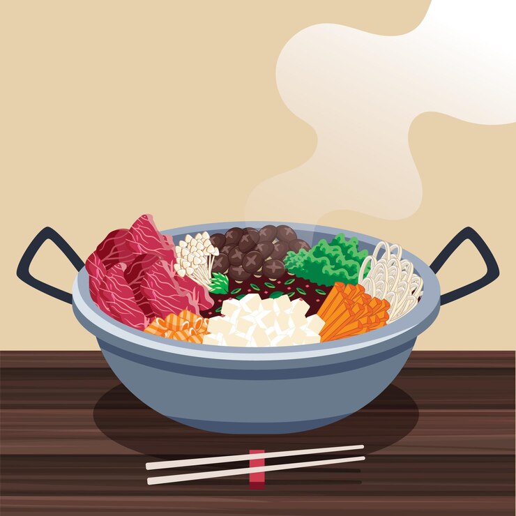 Vecteur gratuit illustration de hot pot dessiné à la main
