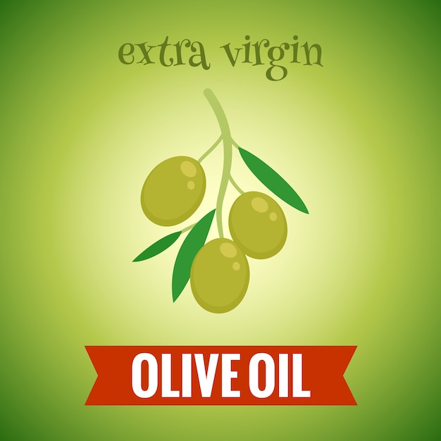 Vecteur gratuit illustration de l'huile d'olive extra vierge