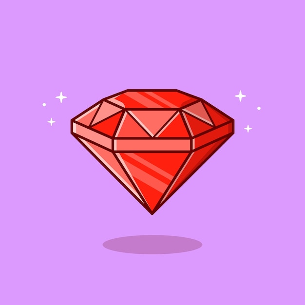 Illustration d'icône de dessin animé de diamant. Concept d'icône objet de richesse.