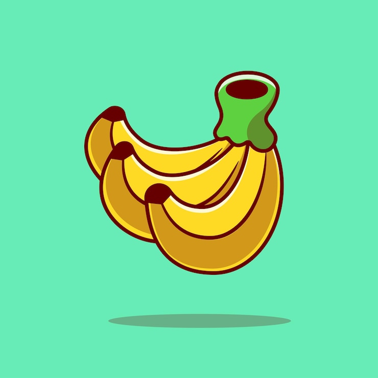 Vecteur gratuit illustration d'icône de vecteur de dessin animé de banane. fruit nature icône concept isolé vecteur premium. style de dessin animé plat