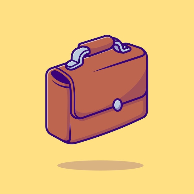 Illustration De L'icône De Vecteur De Dessin Animé Flottant De Sac De Valise. Concept D'icône D'objet Métier Isolé Plat