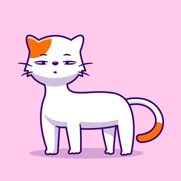 Illustration d'icône de vecteur de dessin animé mignon chat paresseux. Concept D'icône De Nature Animale Isolé Vecteur Premium