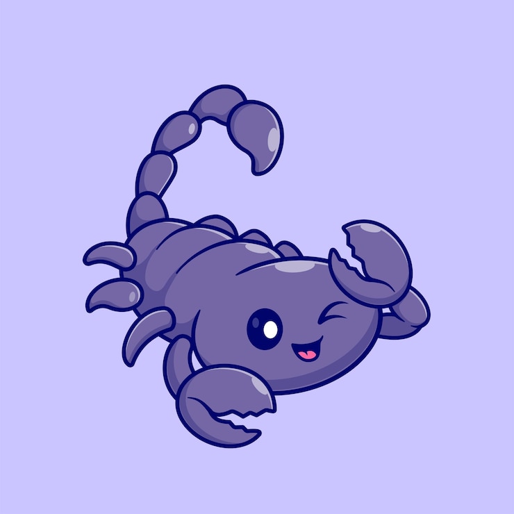 Vecteur gratuit illustration d'icône de vecteur de dessin animé scorpion mignon concept d'icône de nature animale isolé vecteur premium