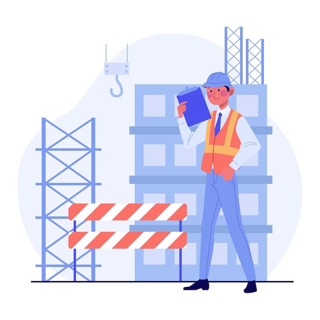 Vecteur gratuit illustration d'ingénierie et de construction