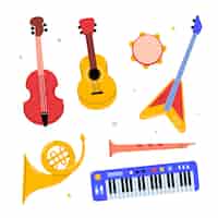 Vecteur gratuit illustration d'instruments de musique dessinés à la main