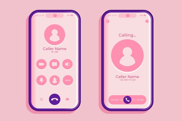 Illustration de l'interface de l'écran d'appel téléphonique dégradé