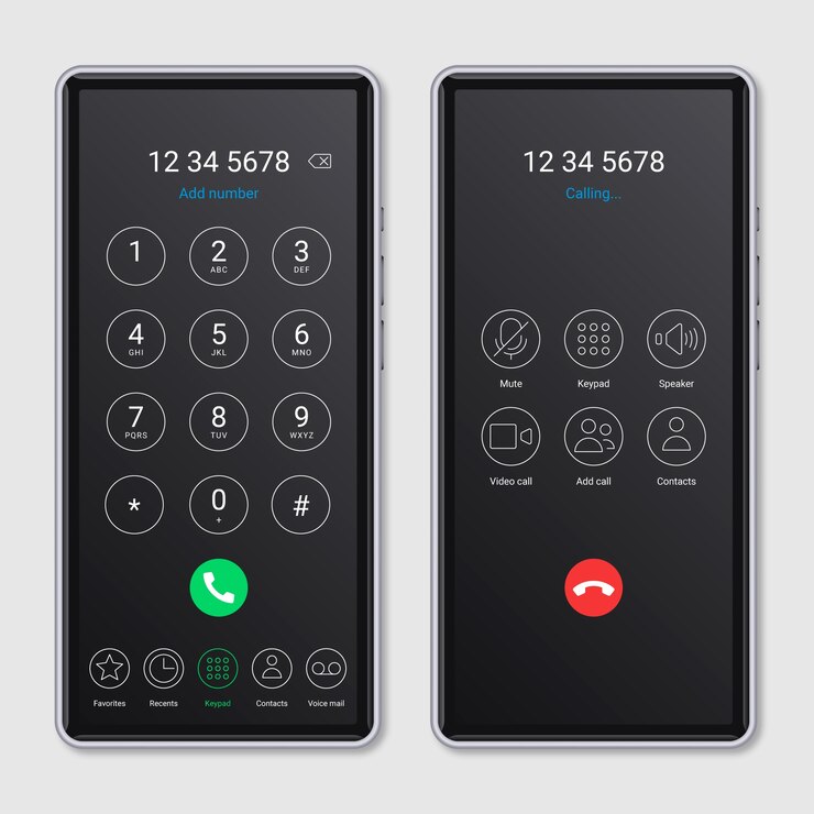 Vecteur gratuit illustration d'interface d'écran d'appel téléphonique réaliste