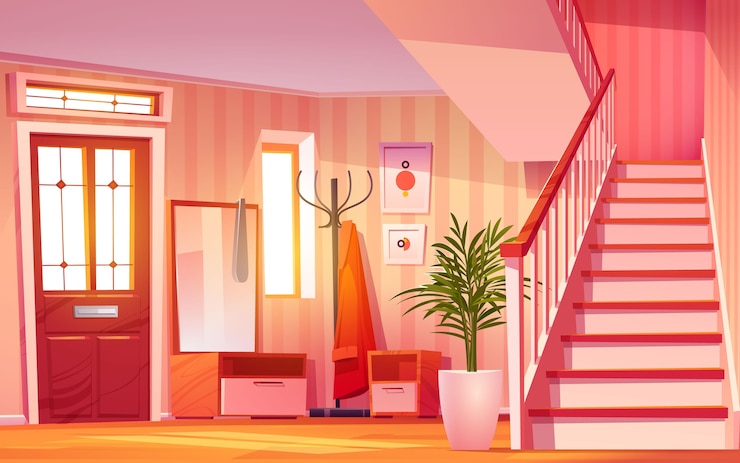 Vecteur gratuit illustration de l'intérieur de la salle de dessin animé