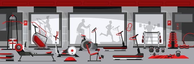 Illustration de l'intérieur de la salle de gym