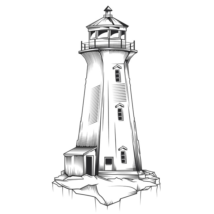 Vecteur gratuit illustration isolée du vieux phare