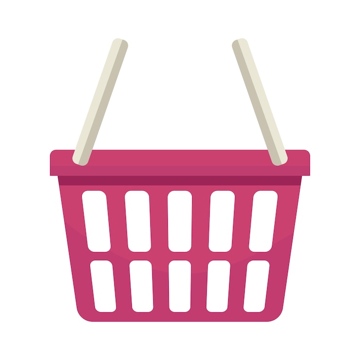 Vecteur gratuit illustration isolée de l'icône du panier d'achat