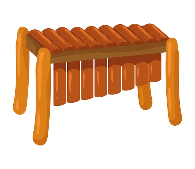 Vecteur gratuit illustration isolée de l'instrument marimba pacifique