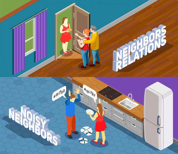 Illustration isométrique des relations de voisinage