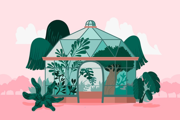 Vecteur gratuit illustration de jardin botanique dessinée à la main